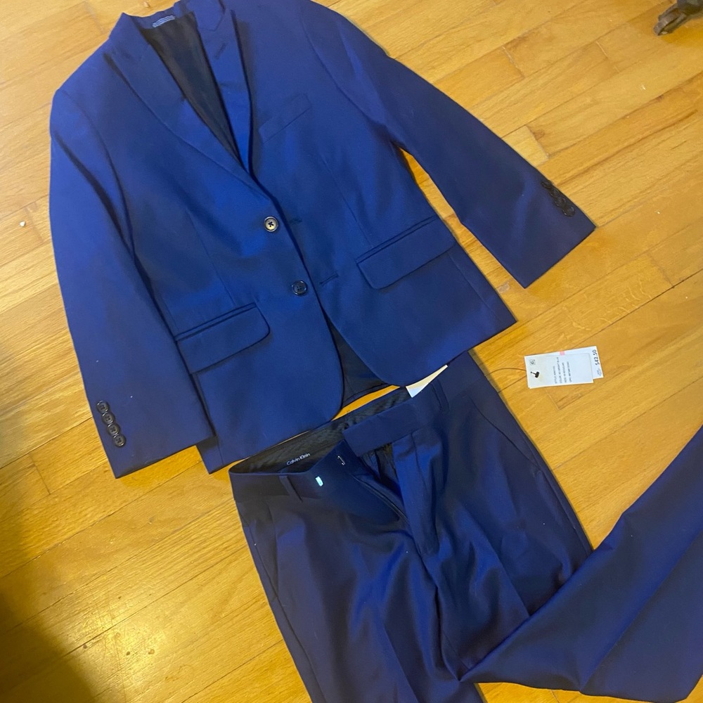 Boys Navy Blue Calvin Klein Suit Size 10